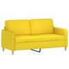 Vidaxl 2-Osobowa Sofa Z Poduszkami, Jasnożółta, 140 Cm, Tkanina