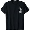 Halloween Skeleton Hand Peace Costume Pocket Men Women Kids T-Shirt