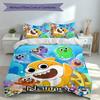 3pcs Custom Name Cute Shark Set,Includes 1 Duvet Cover and 2 Pillowcases,All-season Bedroom Decor