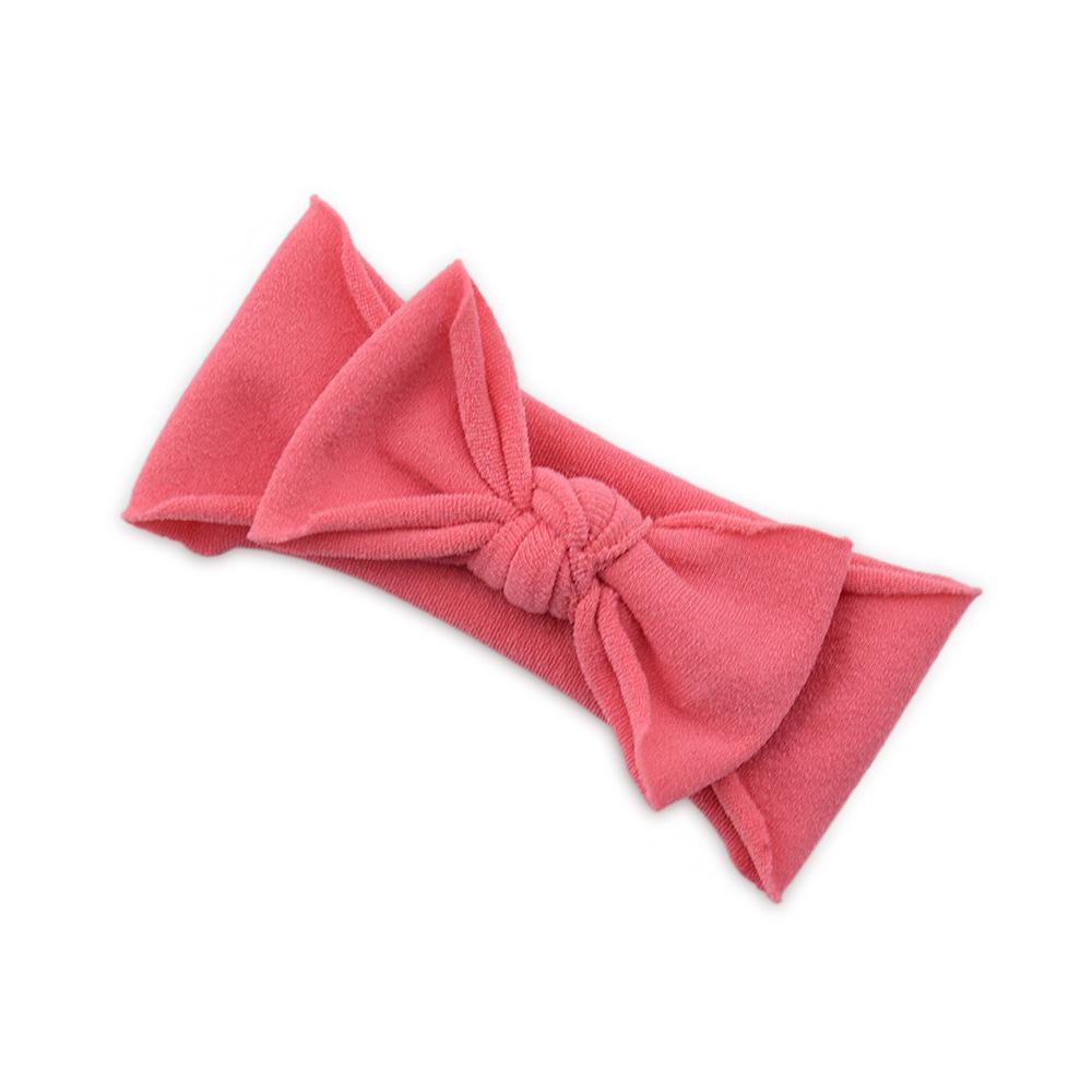 Çocuk Naylon Dikişsiz Fiyonklu Saç Bandı Elastik Saç Bandı Bebek Başlığı Bebek Saç Aksesuarları Düz Renk Düğümlü Saç Bandı