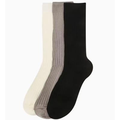 Women's Logo Label Ribbed Mid-calf Socks 3-Piece Set JASS5F020 I2