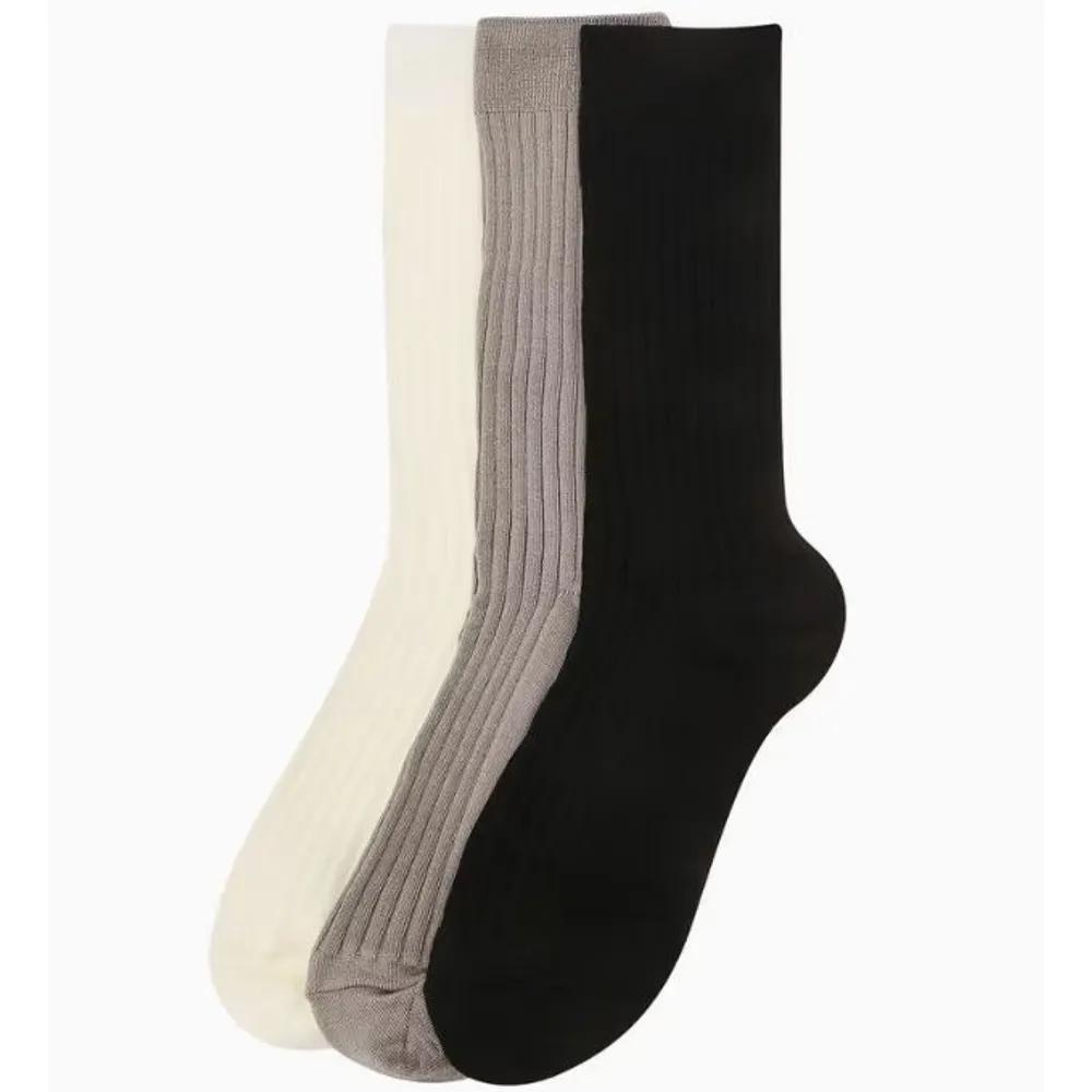 Women s Logo Label Ribbed Mid-calf Socks 3-Piece Set JASS5F020 I2