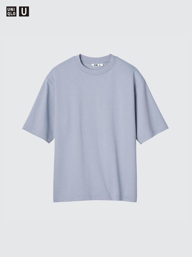 UNIQLO 482295 AIRism Cotton Oversized T-Shirt BLACK WHITE GRAY PINK RED BROWN GREEN BLUE NAVY PURPLE Men Japan