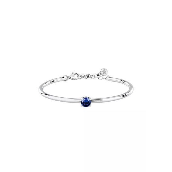 Morellato Cerchi Silver Tone Steel And Blue Zircon Bangle SAKM96 For Women
