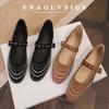 Fashion Retro Flat Shoes for Women Autumn Winter New Rivet Comfortable Round Toe Mary Jane Shoes Ladies Work Large Size Women's Shoes