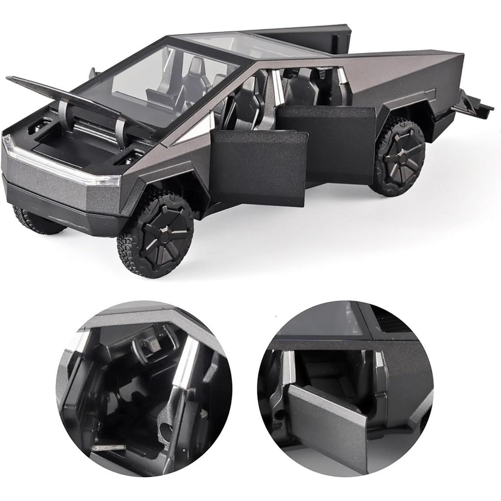 1/32 Tesla Diecast Mars Pickup-Automodell, Spielzeugauto aus Zinklegierung mit Ton und Licht, Spielzeugauto mit Rückziehfunktion für Kinder ab 3 Jahren