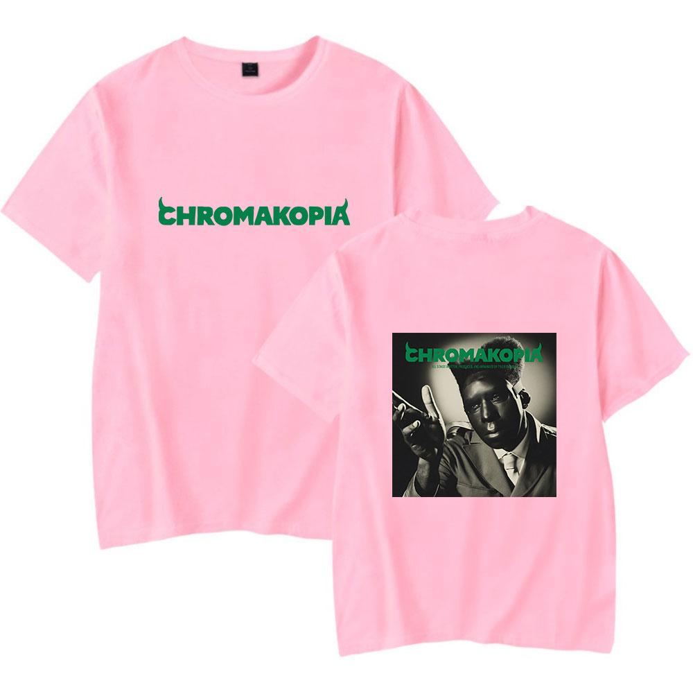 

Чоловіча футболка Жіночий Літній одяг Фітнес Chromakopia Чоловіча футболка з круглим вирізом для чоловіків Оверсайз Нові чоловічі футболки Топи XXS рожевий