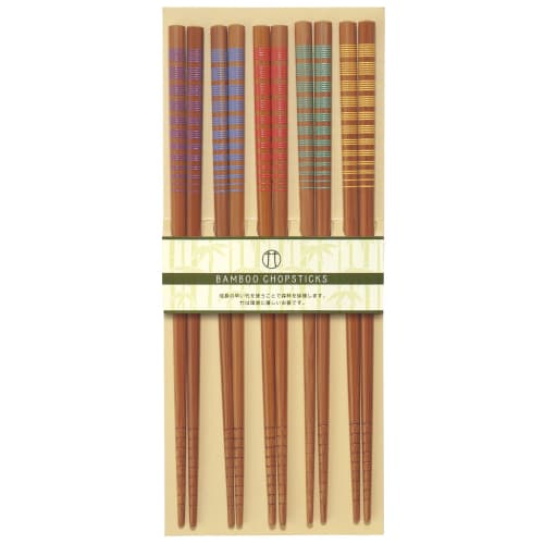 Kawai Chopsticks, Perfect for Entertaining, Set of 5, with Bamboo Thread Wrap, 22.5cm, 25230