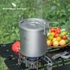 Boundless Voyage 1.4L Titanium Pot Rice Cooker Set Ultralight Camping Cookware for Outdoor, Hiking, Travelling Cooking W-Ti2093c