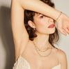 Collier - Luxenter - Mali - Argent 925 - Zircons multicolores - Or jaune 18K