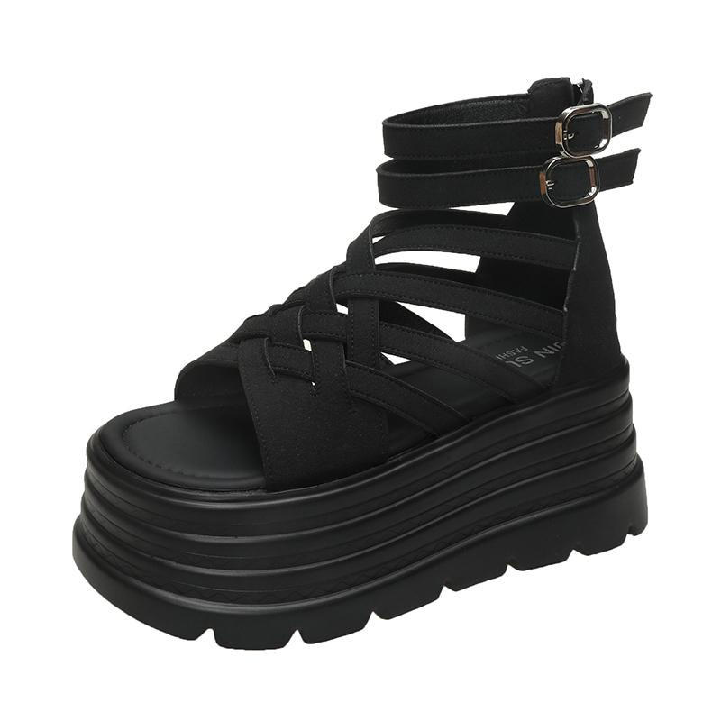 Fashion Summer Sandals 8CM Wedge Heels Sneakers New  Women Beach Flip Flop High Platform Casual Sandals Breathable Walking Slippers