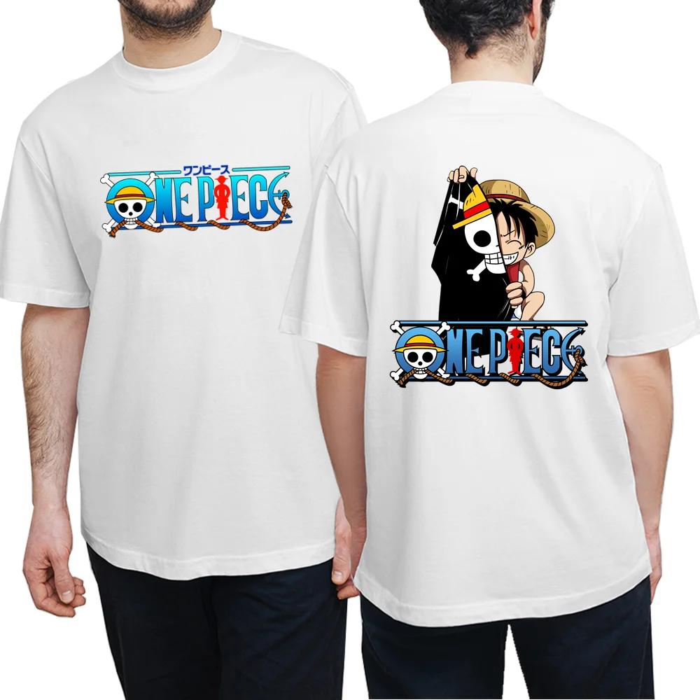 Men's Summer High Quality Clothing 100% Cotton Short Sleeve T-shirt One Piece Skull Print Street Casual Comfortable Cotton Top F