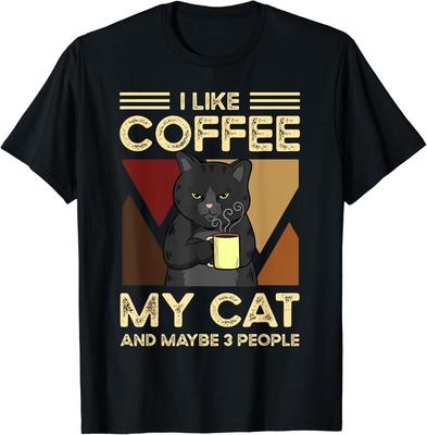 Ich mag Kaffee, meine Katzen und vielleicht 3 Leute Geschenk Unisex T-Shirt