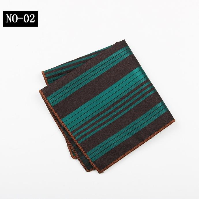 Pocket Towel Men'S Business Stripe Green Brown High-End Wedding Ceremony Handkerchief Small Square Towel