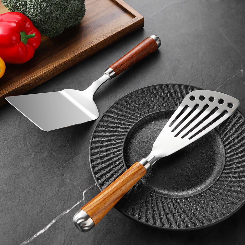 304 Stainless Steel Spatula WoodenHandle Non-Slip Kitchen Turner for Cookin Frying Grilling - Professional Restaurant & Home Use