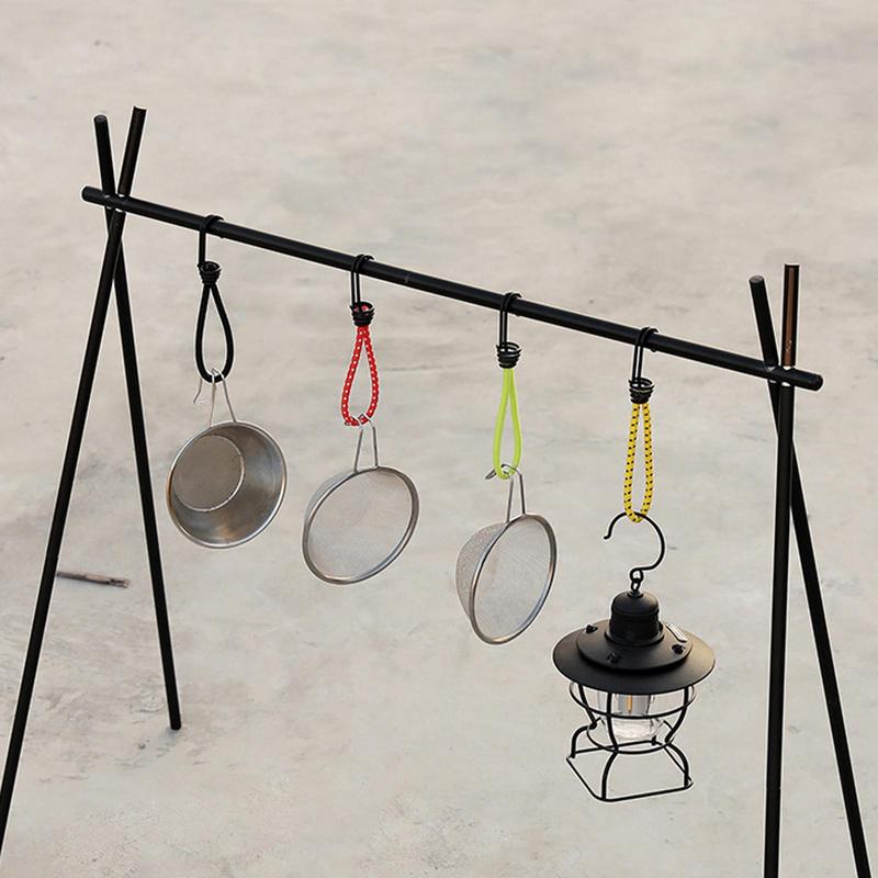 6mm Elastic Drawstring Hook Nail Hooks Pull Rope Buckle Tents with Camping Rubber Wind Cord Bungee Cords