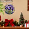 Acrylic Purple Iris Flowers Suncatcher, Stained Glass Effect Window Hanging Ornament for Garden & Flower Lover Gifts
