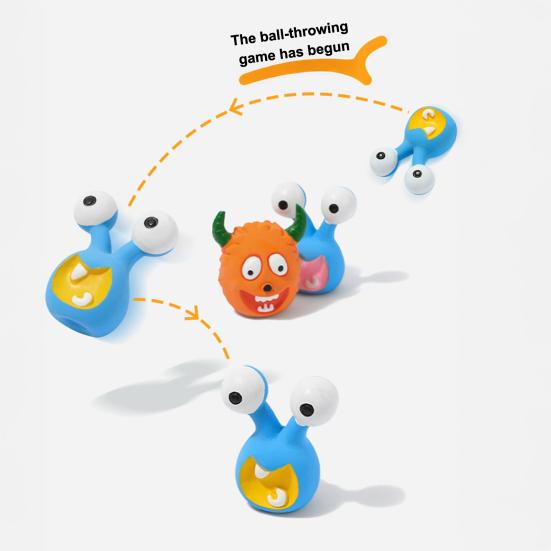 Cartoon Aliens Dog Chew Toy Bite Resistant Squeaky Latex Demon Aggressive Chewers Interactive Toy Small Medium Large Dogs Teething Cleaning Toy