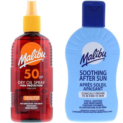 Malibu SPF50 Tanning Oil 200ml + After Sun Balm 200ml