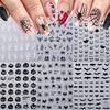Dark Aesthetic Nail Stickers Halloween 3D Embossed Stickers, Skeleton Hand Pumpkin Spider Bat Decor Sticker Art Decals, Gothic Manicure Decoration