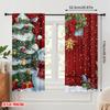 2pcs,2D Plane Printing Creative Curtains Cute Snowman Christmas Greeting (2) Polyester Fabric (without Rod) Gifts Perfect for