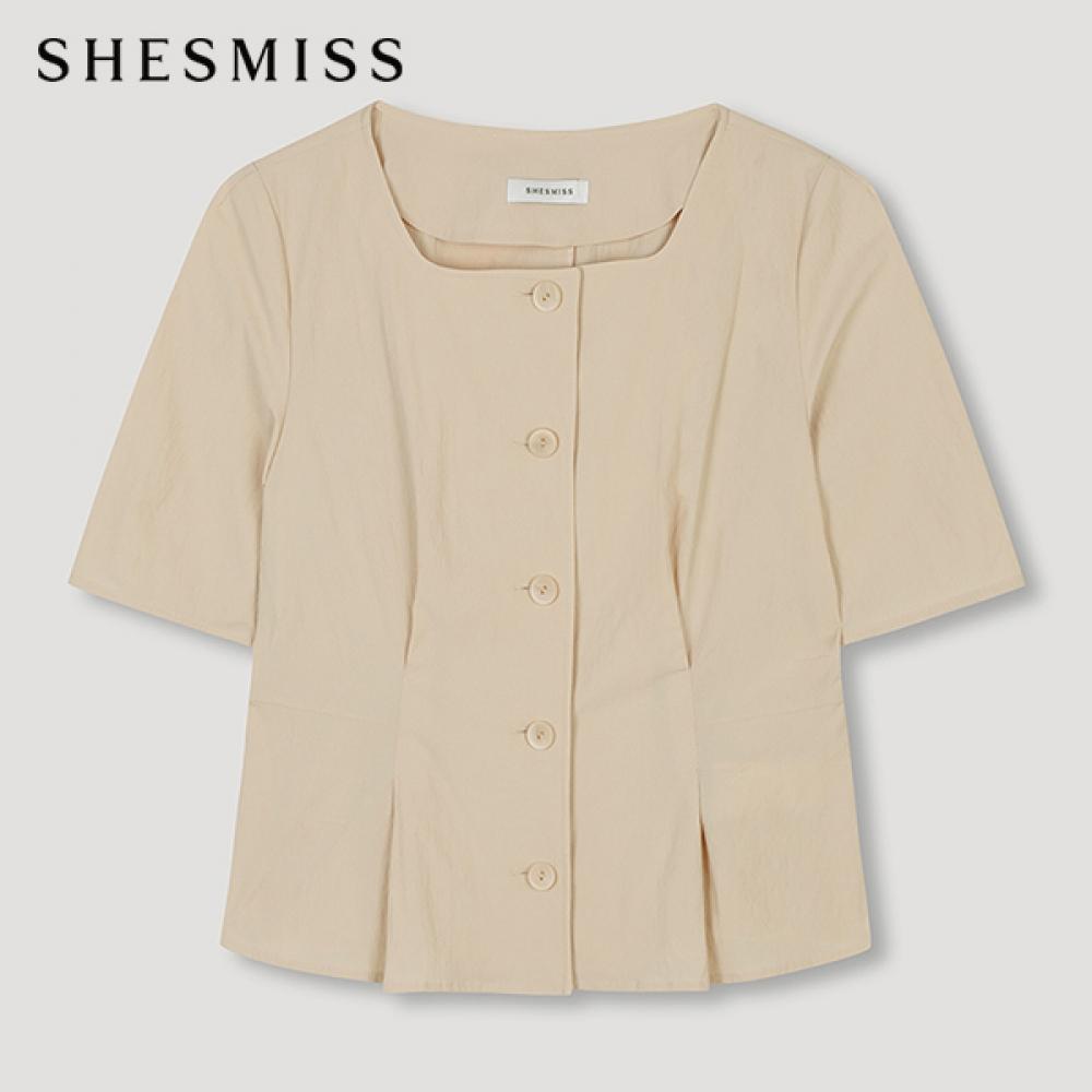 

She S miSS Square Neck Pleated blouSe Swwbln21060 Pb pink beige/55