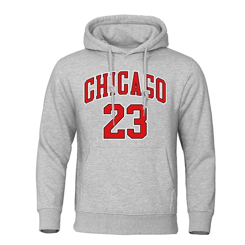 Chicago 23 Jersey, literă, număr, model, hanorac pentru bărbați, modă, hip hop, pulover, hanorac, cu gâtul în formă de O, hanorac, buzunar, fleece