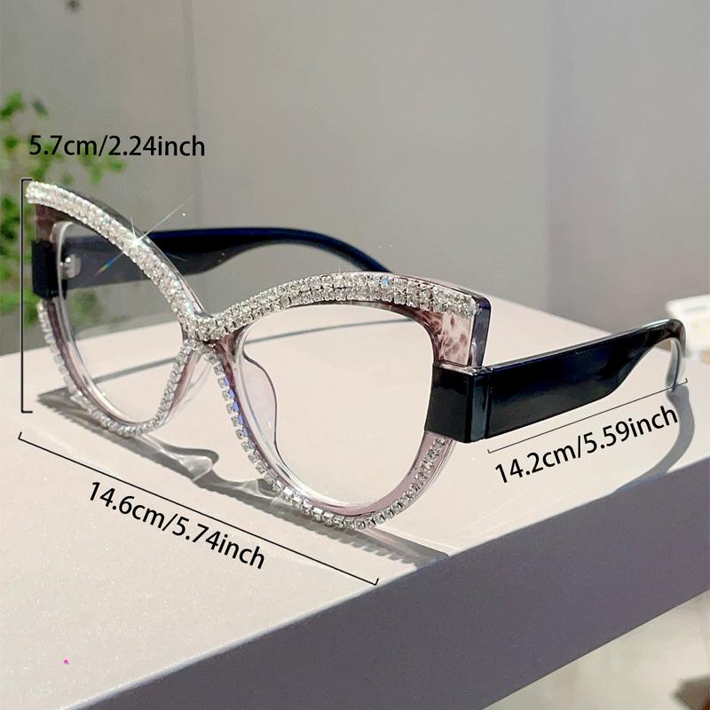 Multi Color Decor Frame Chic Crystal Design Ladies Glasses Non-prescription Striped Po Trends Eyewear for Women's