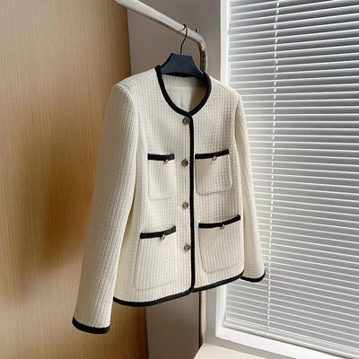 Blazer Women Decorative Fit and Thin Versatile Buttons Suit Comfortable Plaid Tops