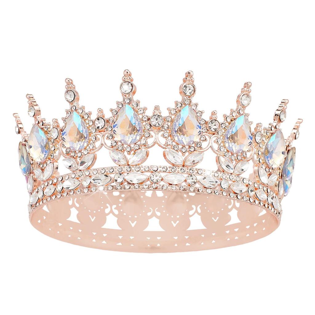 Diadema Tiara Corona di Re Barocca Europea con Strass