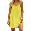 Women's Spaghetti Strap Loose Fit Mini Dress Casual Summer Solid Color Sundress