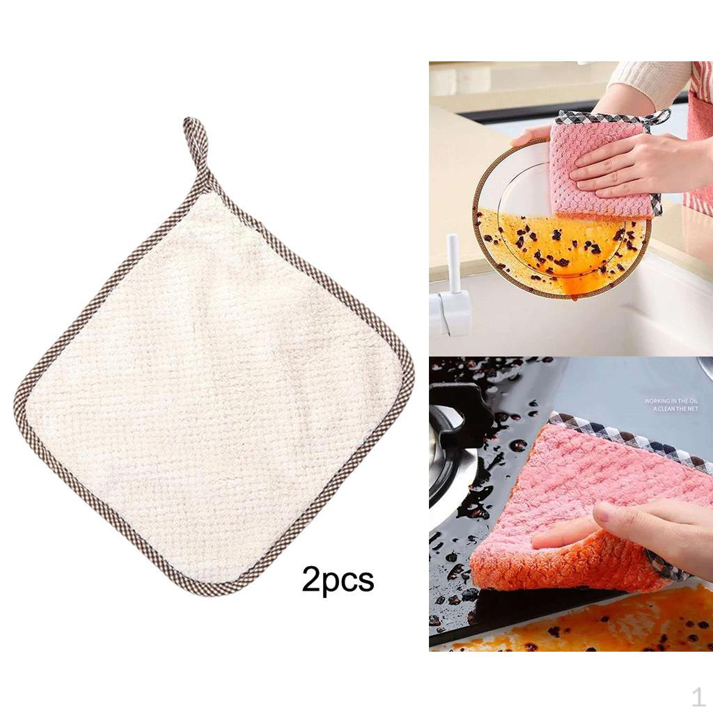 2PCS Absorbent Microfiber Kitchen Cloth Dish Cleaning Towel