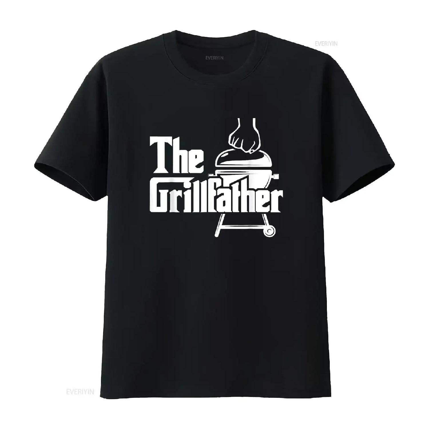 The Grillfather Pitmaster Любитель BBQ Коптильня Папа-гриль Футболка винтажная Стиранная мужская Универсальная уличная одежда Дышащая S