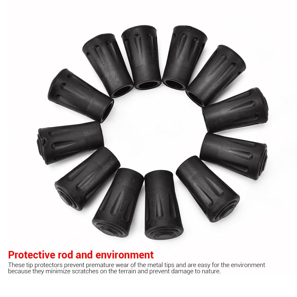 6Pcs Rubber Trekking Poles Tips Protectors Hiking Pole Replacement Flexible Walk Tip for Hiking Trekking Walking Poles