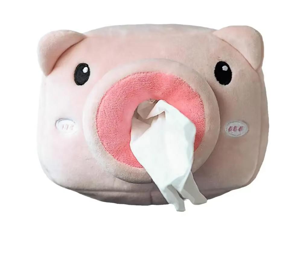 Niedlicher Plüsch Cartoon Auto Taschentuchbox Halter Tiere Serviette Papier Auto Tragbare Box Mehrfunktionale Dekoration Autozubehör