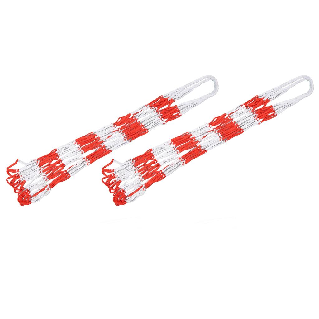2PCS Large Sports Ball Bag Nylon Ventilate Red and White Basketball Net Bag for Holding Basketball Volleyball Baseball