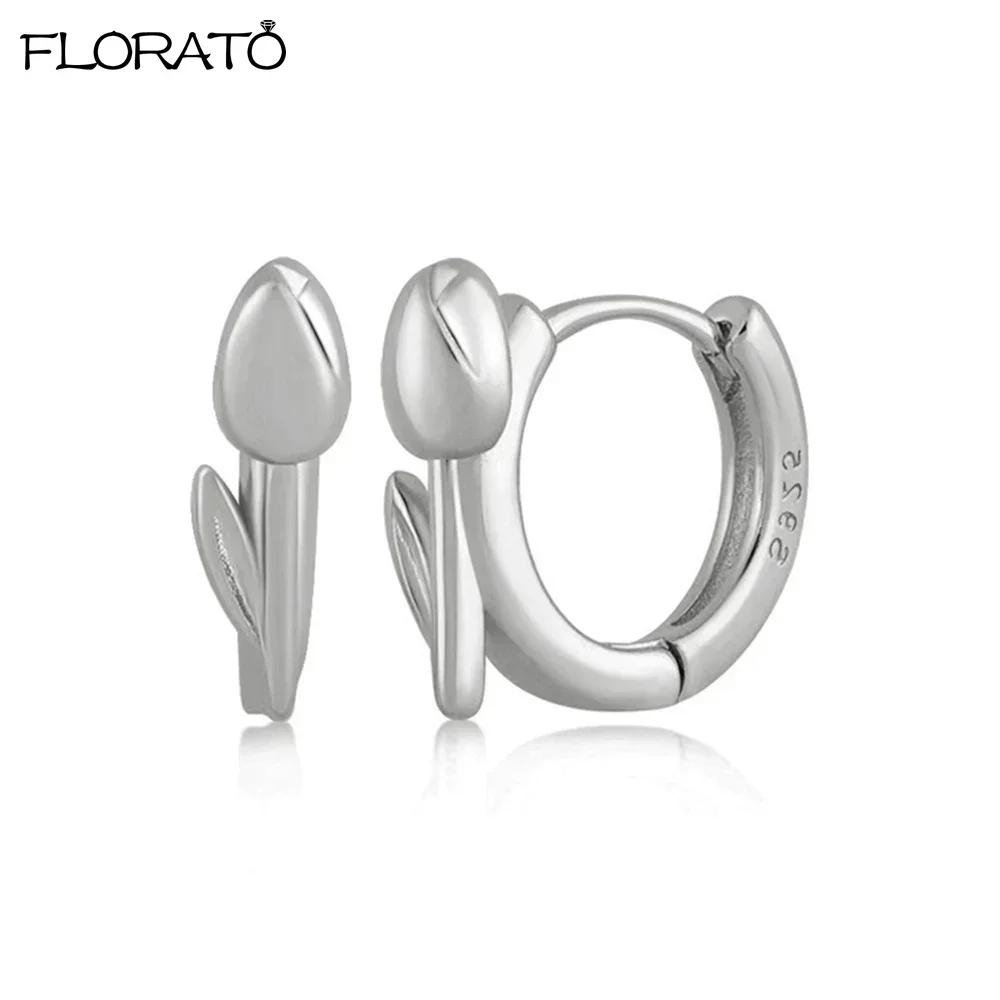 925 Silver Ear Needle Simple 10/15/25mm Hoop Earrings for Women Round Dangle Gold Earrings Fashion Korean Jewelry
