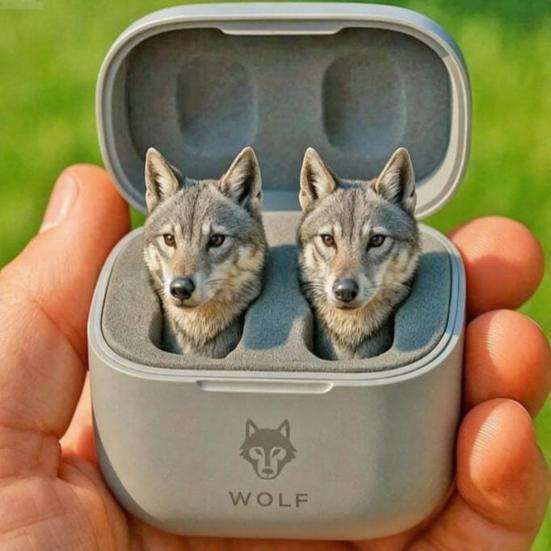 Cute Animal Shaped Bluetooth-compatible Earbuds 3D Frog Eagle Zebra Wolf Lion Animal Wireless Earbuds with Charging Case for Teens Adults