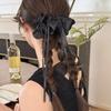 1pc ballet style  elegant satin bow ribbon large intestine hair tie for women bun hairstyle non-damaging durable hair band