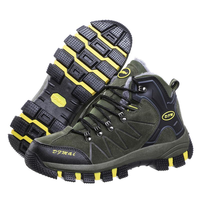 Newest Holfredterse Winter Snow Boots For Mens Wide Fit Leather Ankle Boots Outdoor Waterproof Hiking Lace Up Shoes Big Size 39-45