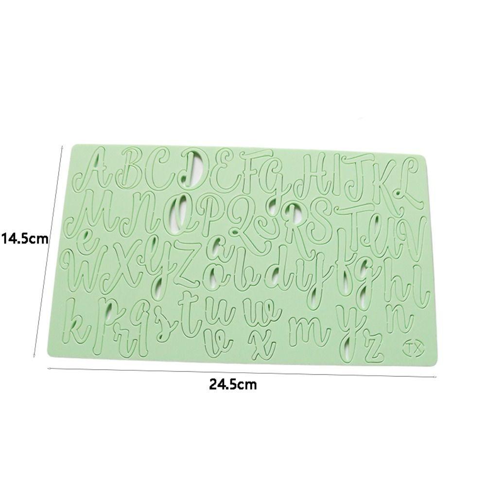 Rectangle Letter Cookie Stamp with Brush Fondant Cake Decorating Tools  Dessert