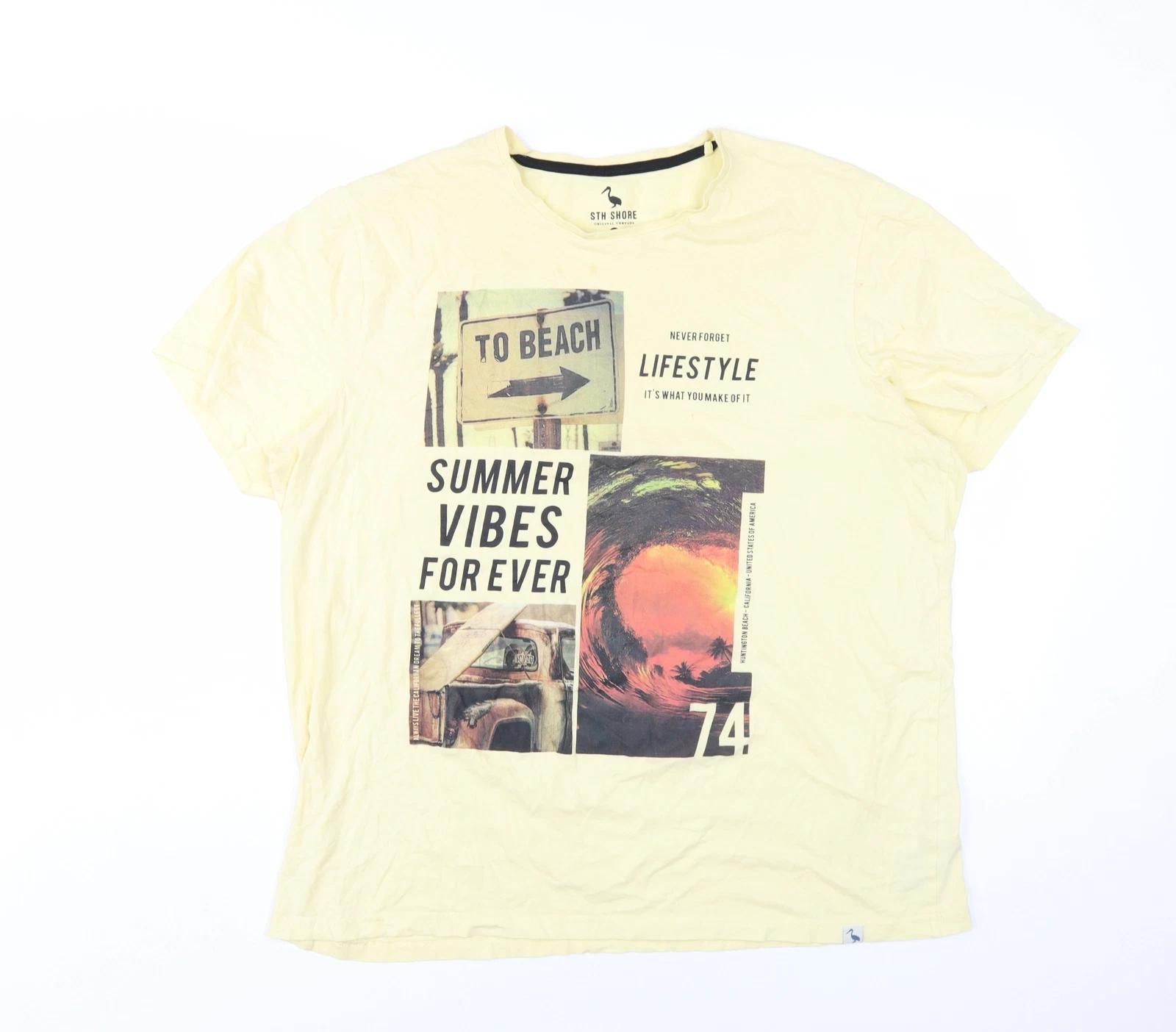 

STH SHORE Men s XL Yellow Graphic Beach T-Shirt XL
