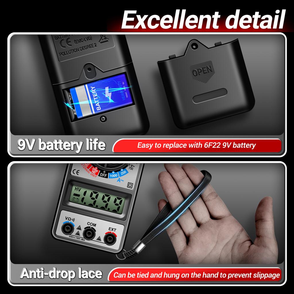 Aneng DT266 LCD 1999 Count Digital True RMS Clampmetru profesional Tester de tensiune curent ACDC