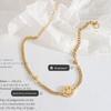 18K Gold Smiley Face Bracelet - European & American Design, Titanium Steel, Simple & Versatile (E141)