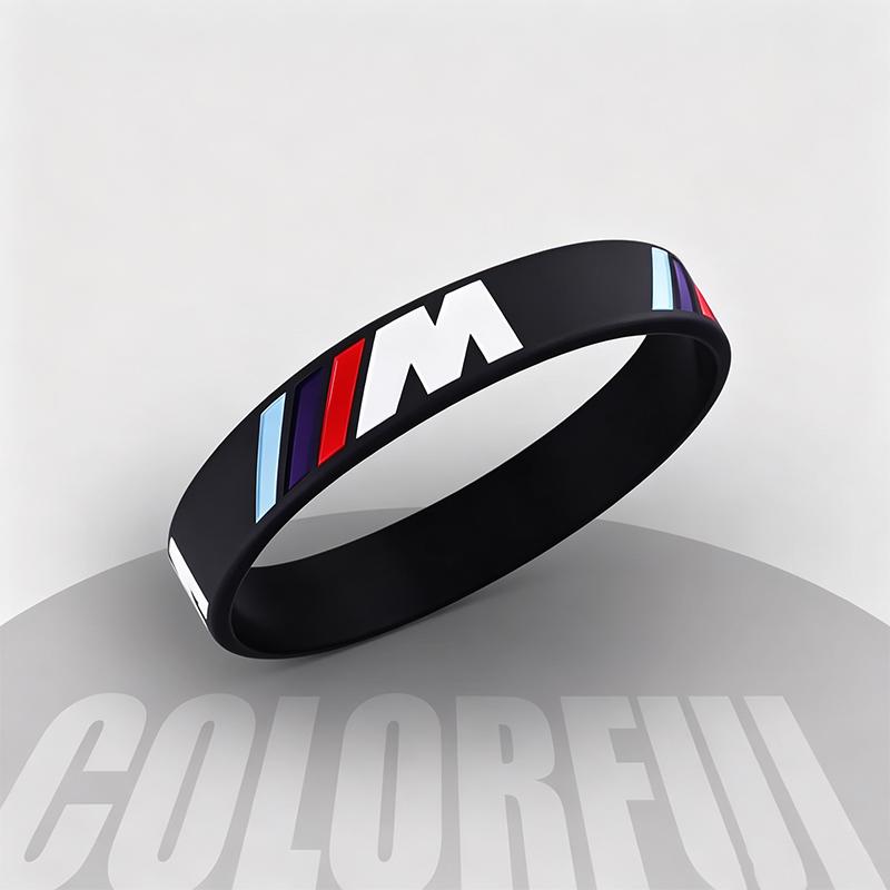 VYOJ1 1/2Pcs Rubber Stretch Wristbands Sports Bracelet Accessories Car Sticker For BMW E46 E90 E60 F30 F10 F20 G20 G30 E92 E87 E39 E36
