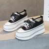 6cm Neue Echtes Leder Plateau Keilabsatz Schuhe Zapatos De Mujer Bling Vulkanisierte Klobige Sneaker Pumps Plateau Damenmode