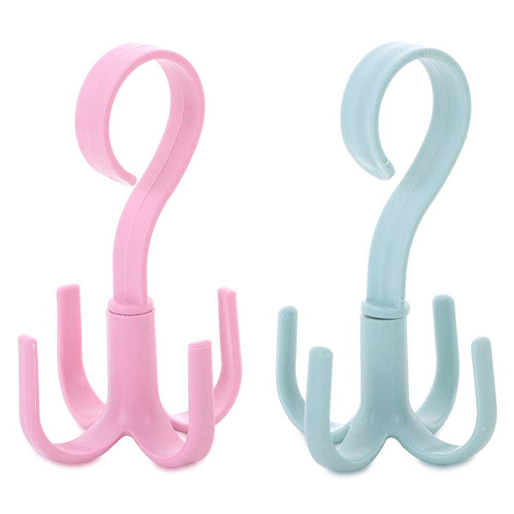 Storage Hook Shelf Storage Tie Holder Multifunction Rotating Four-claw Hook 4 Hook Plastic Hanger