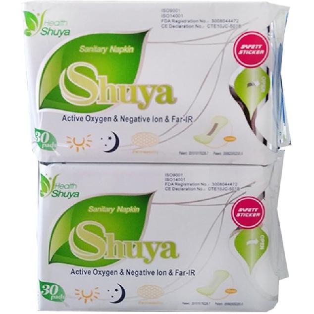 SHUYA Натуральные хлопковые ежедневные прокладки для женщин без крылышек, с отрицательными ионами, без хлора, с травяным ароматом, длина 155 мм - 120 шт.(Пакет из 4) Pack of 2