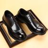 New Men's Top Layer Cowhide Business Leather Shoes Big Head Thick Sole Leather Casual Men's Shoes Trendy Lace Up Single Shoes