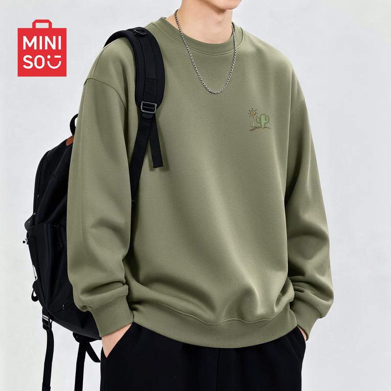 MINISO Men's Heavyweight Casual Pullover Sweatshirt